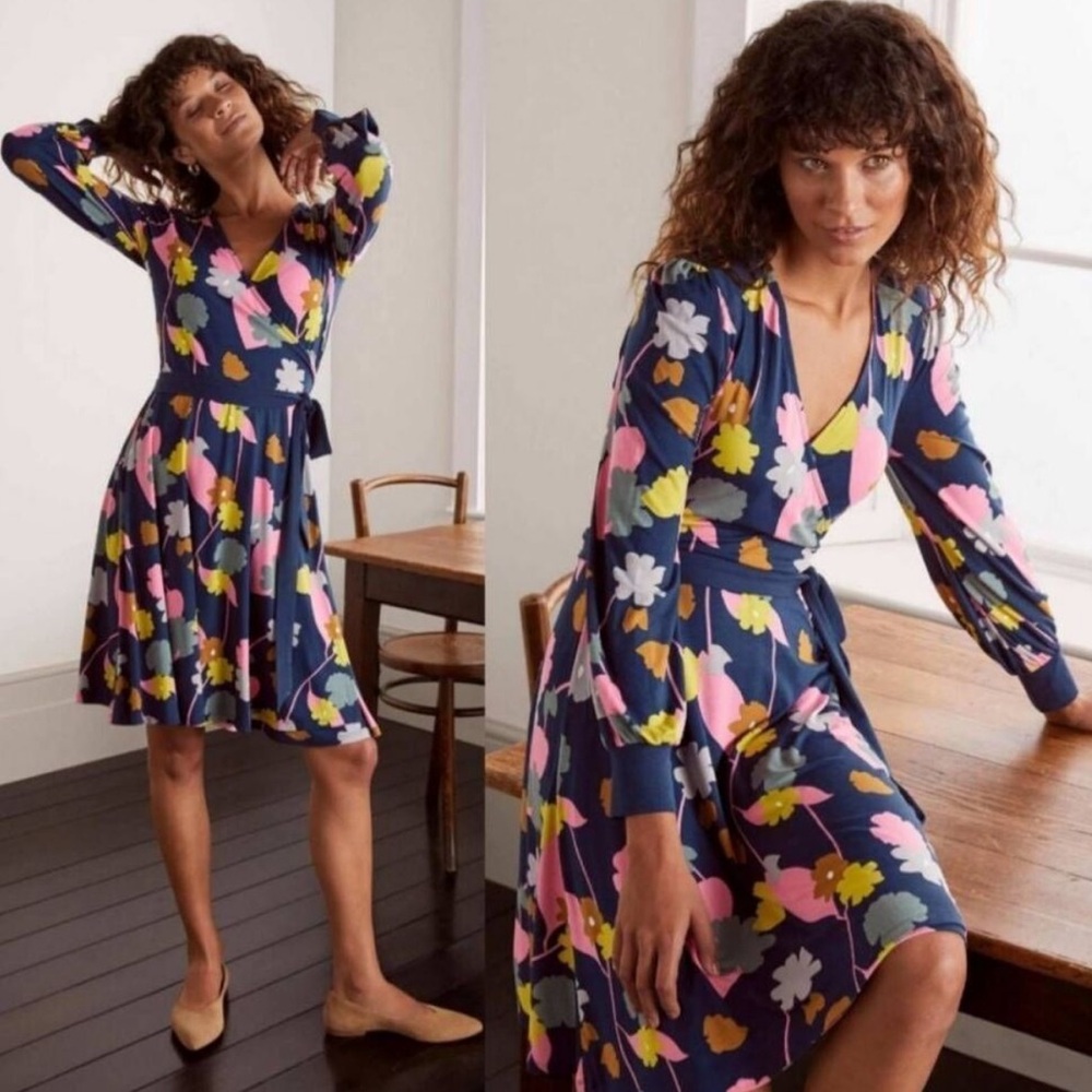 Boden | NWOT Edie Jersey Wrap Long Sleeve Dress